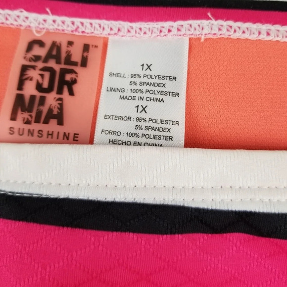 California Sunshine Multi Color Striped Swimsuit Bikini Bottoms. 1X - Picture 3 of 6